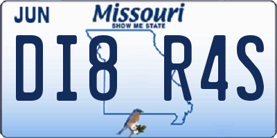 MO license plate DI8R4S