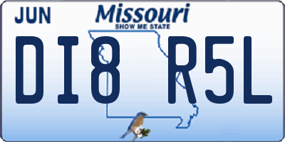MO license plate DI8R5L