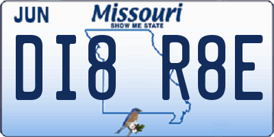 MO license plate DI8R8E