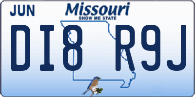 MO license plate DI8R9J