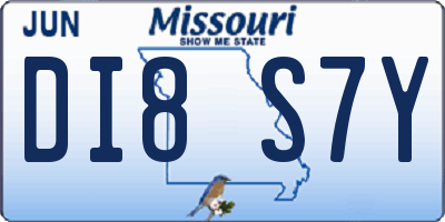 MO license plate DI8S7Y