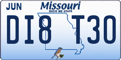 MO license plate DI8T3O