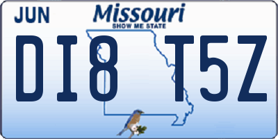 MO license plate DI8T5Z