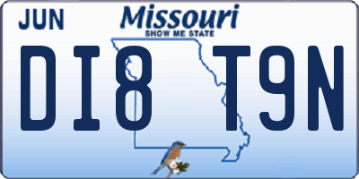 MO license plate DI8T9N