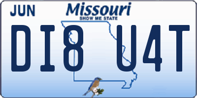 MO license plate DI8U4T