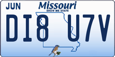 MO license plate DI8U7V