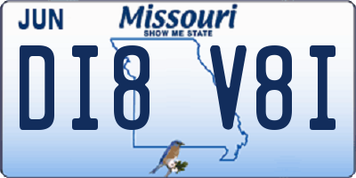 MO license plate DI8V8I