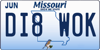 MO license plate DI8W0K