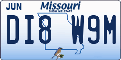 MO license plate DI8W9M