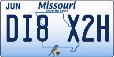 MO license plate DI8X2H
