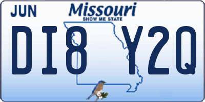 MO license plate DI8Y2Q