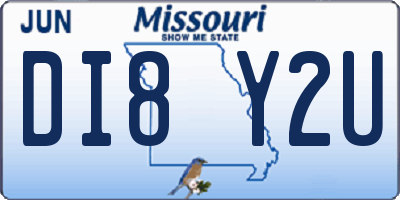 MO license plate DI8Y2U