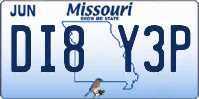 MO license plate DI8Y3P