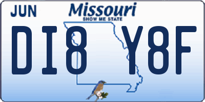 MO license plate DI8Y8F