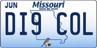 MO license plate DI9C0L