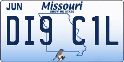 MO license plate DI9C1L