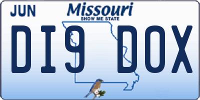 MO license plate DI9D0X