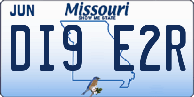 MO license plate DI9E2R