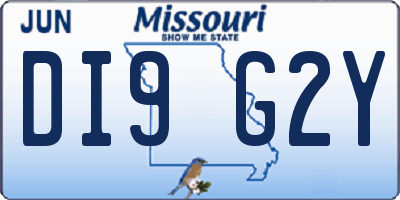 MO license plate DI9G2Y