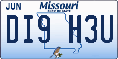MO license plate DI9H3U