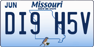MO license plate DI9H5V