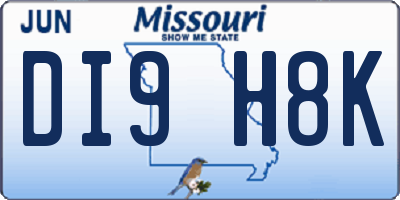 MO license plate DI9H8K