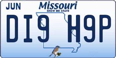 MO license plate DI9H9P