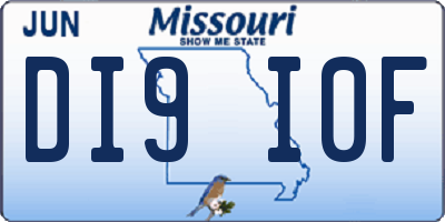 MO license plate DI9I0F