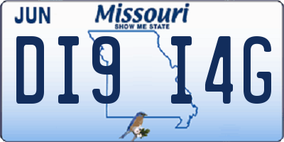 MO license plate DI9I4G