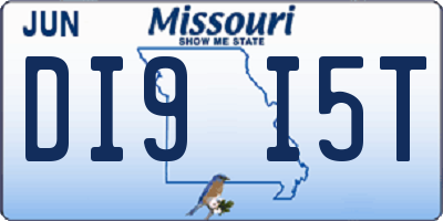 MO license plate DI9I5T