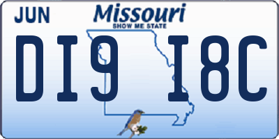 MO license plate DI9I8C