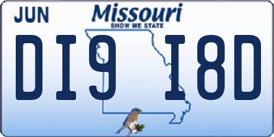 MO license plate DI9I8D