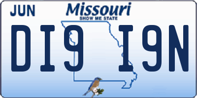 MO license plate DI9I9N