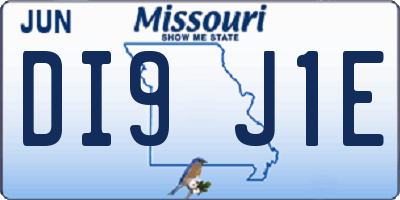 MO license plate DI9J1E