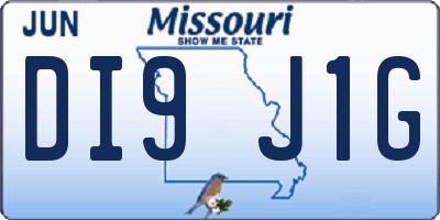 MO license plate DI9J1G