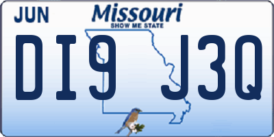 MO license plate DI9J3Q