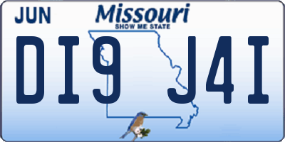 MO license plate DI9J4I