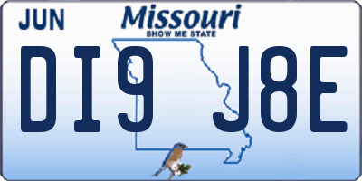 MO license plate DI9J8E