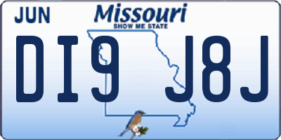 MO license plate DI9J8J