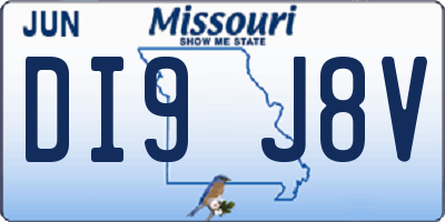 MO license plate DI9J8V