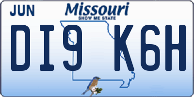 MO license plate DI9K6H