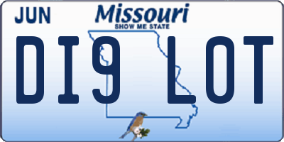 MO license plate DI9L0T