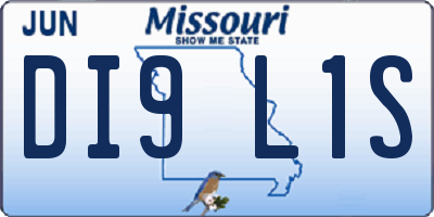 MO license plate DI9L1S