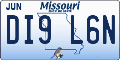 MO license plate DI9L6N
