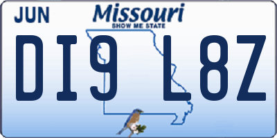MO license plate DI9L8Z