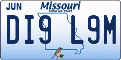 MO license plate DI9L9M