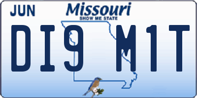 MO license plate DI9M1T
