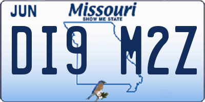 MO license plate DI9M2Z