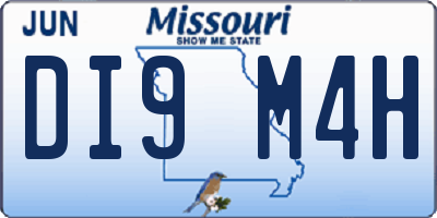 MO license plate DI9M4H
