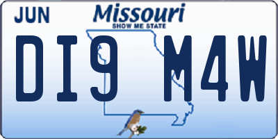 MO license plate DI9M4W